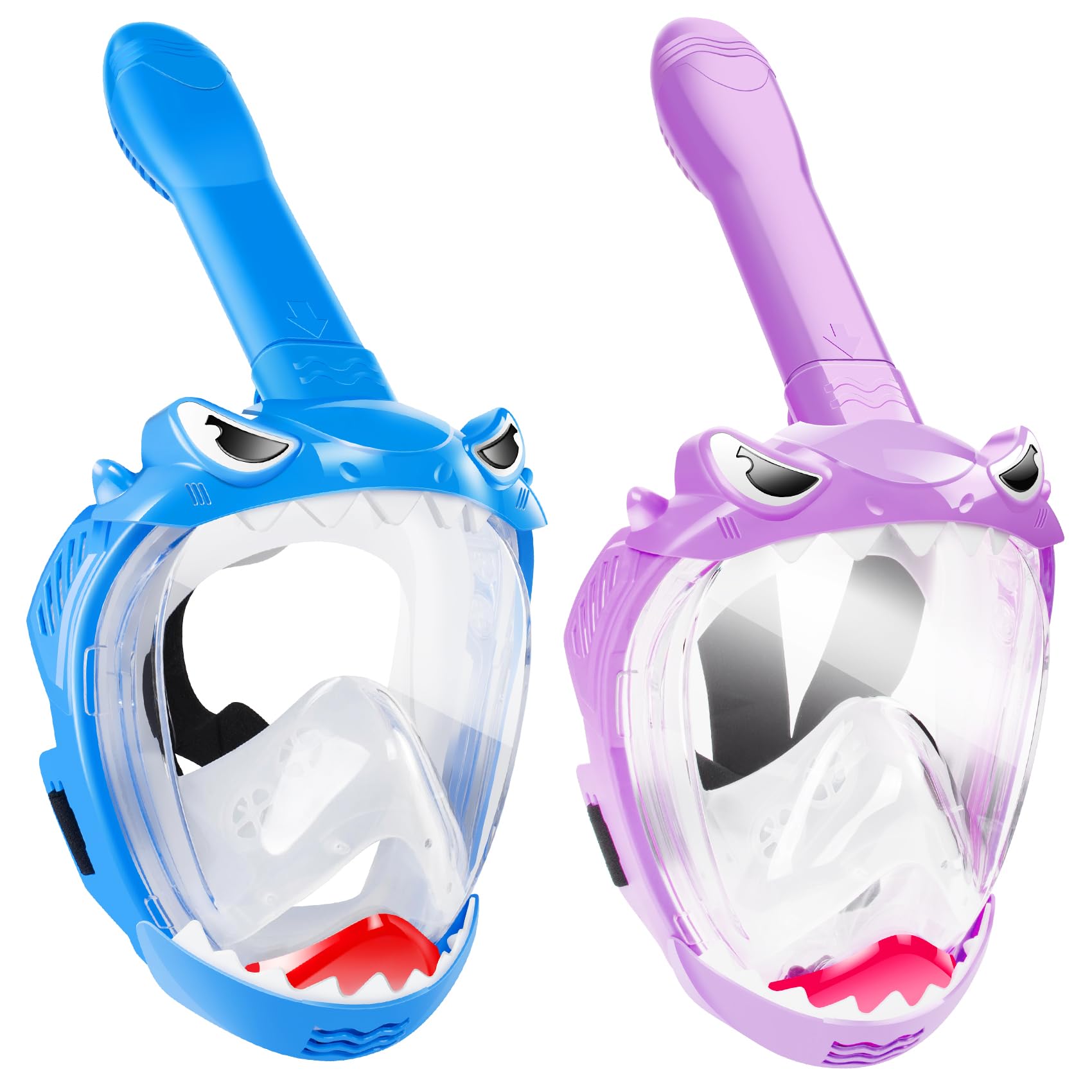 Snorkeling Gear for Kids, Full Face Snorkel Mask, Kids Snorkeling Set Featuring Anti-Leak and Anti-Fog Foldable Dry Top for Safe Underwater Adventures, 2 Pack Image Snorkeling Gear for Kids, Full Face Snorkel Mask, Kids Snorkeling Set Featuring Anti-Leak and Anti-Fog Foldable Dry Top for Safe Underwater Adventures, 2 Pack Image