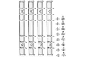 PATIKIL A6 6-Hole Ring Binder Mechanisms, 4 Set Binder Spines Replacement for Binder Planners, Silver Tone