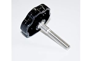 LOCEZY 1/4"-20 x 1-1/2" Thumb Screw Stainless Steel Black Rosette Clamping Knob Thumbscrew Standard Coarse Threads Thumb Screws Made on USA (4)