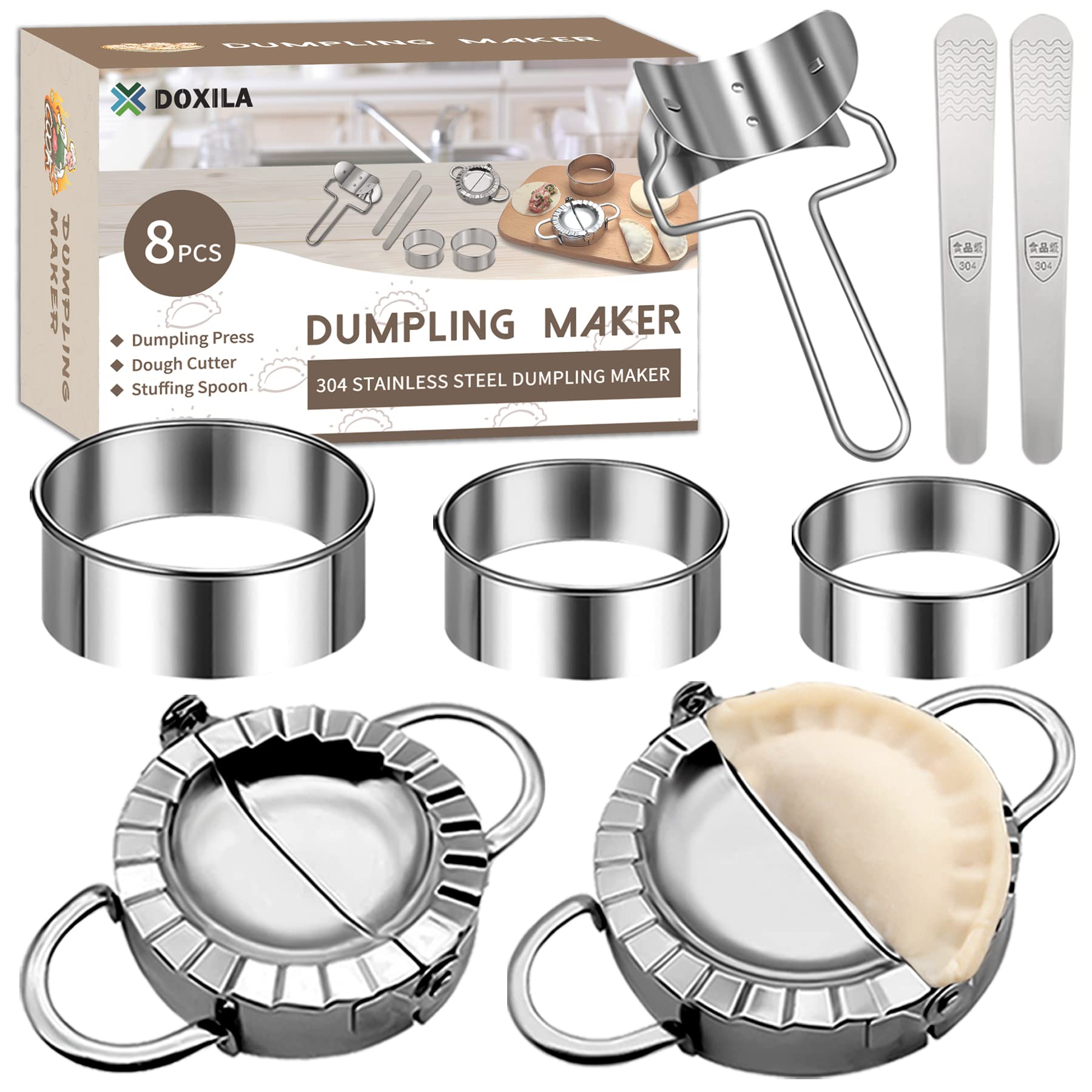 Photo 1 of *MISSING PARTS*
Dumpling Press Molds Set and Cutter - Make Dumpling Skin, Stuffing, Empanadas, Ravioli - Kitchen Accessories