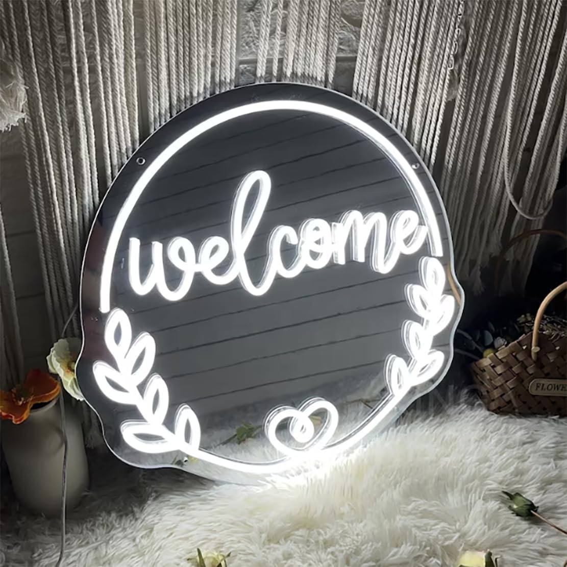 Ulalaza LED Acrylic Mirror Neon Light Heart/Cat/Letter/Wavy Wiggle Shape Witch's Mirror Gothic Wall Decor Romantic Various-shape Cute for Bedroom Decor Home Studio Dorm Room Wedding