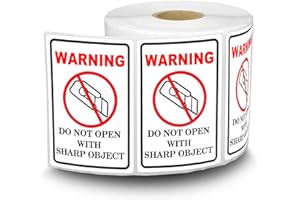 SMARSTICKER 300pcs Do Not Open with Sharp Object Industrial Warning Labels 2x3 inch International Special Handling Shipping Pallet Stickers for Christmas Shipping,Handling,Packing,Moving