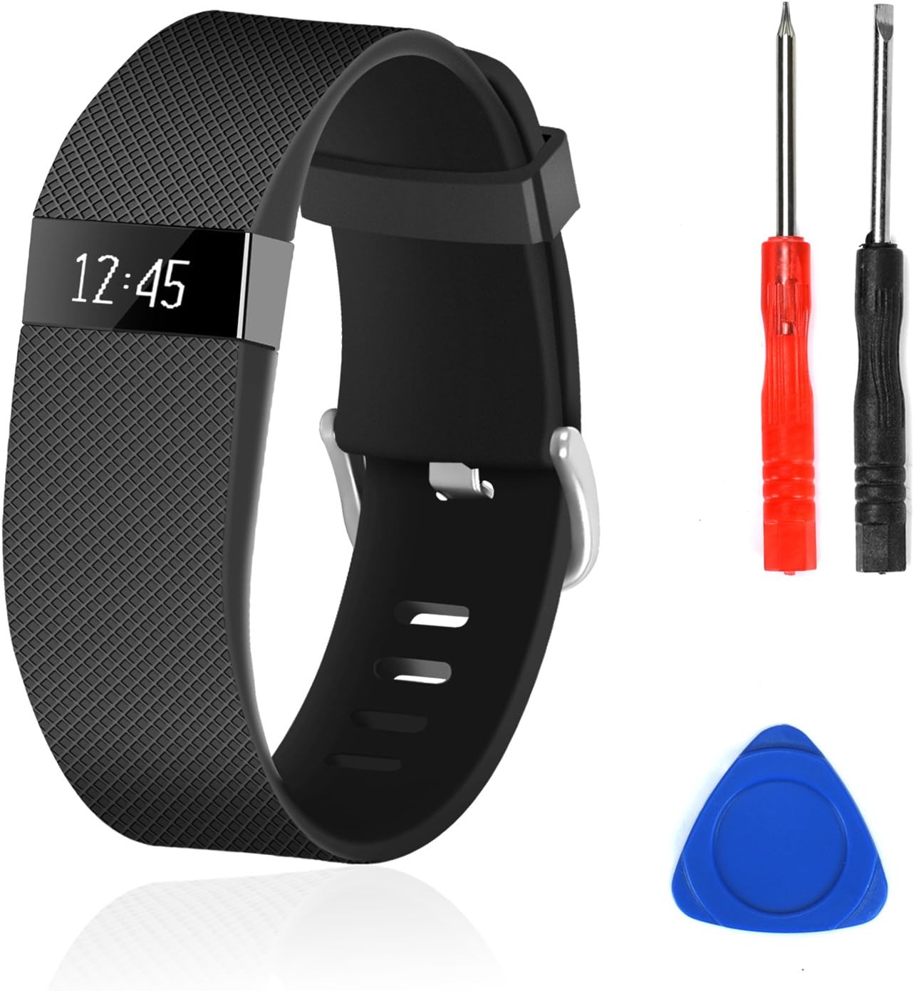 Wizvv Compatible Bands Replacement for Fitbit Charge HR,Charge HR 1, with Metal Buckle Fitness Wristband Strap Women Men Large Small (9 Colors)