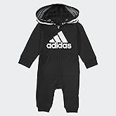 adidas Unisex Baby Long Sleeve Full-zip Hooded Onesie Jumpsuit Hoodie