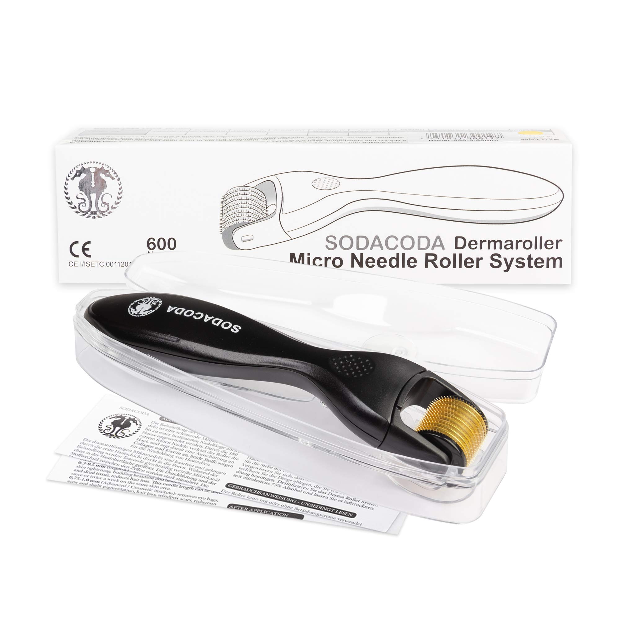 Sodacoda Derma Stamp - 600 Titanium Micro Needles - Professional Precision Tool for Enhanced Facial & Body Care Support-0.30mm