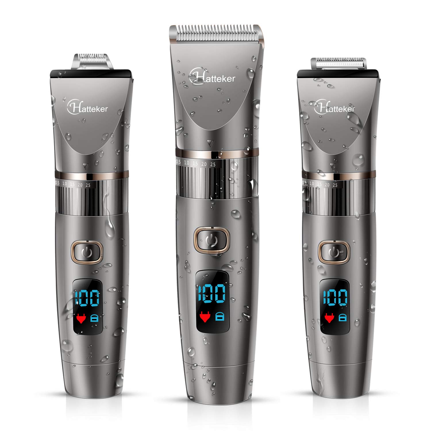 Hatteker Mens Beard Trimmer Cordless Hair Trimmer Hair Clipper Detail Trimmer 3 In 1 for Men Hair Cutting Kit Men's Grooming Kit Waterproof: Beauty