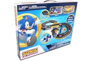 NKOK Sonic & Tails RC Slot Car Set Race Set Vehicle, Black, Cars Rase on Figure-8 Track, Features a Lap Counter, Perfect Item for Kids, Ages 5 and up
