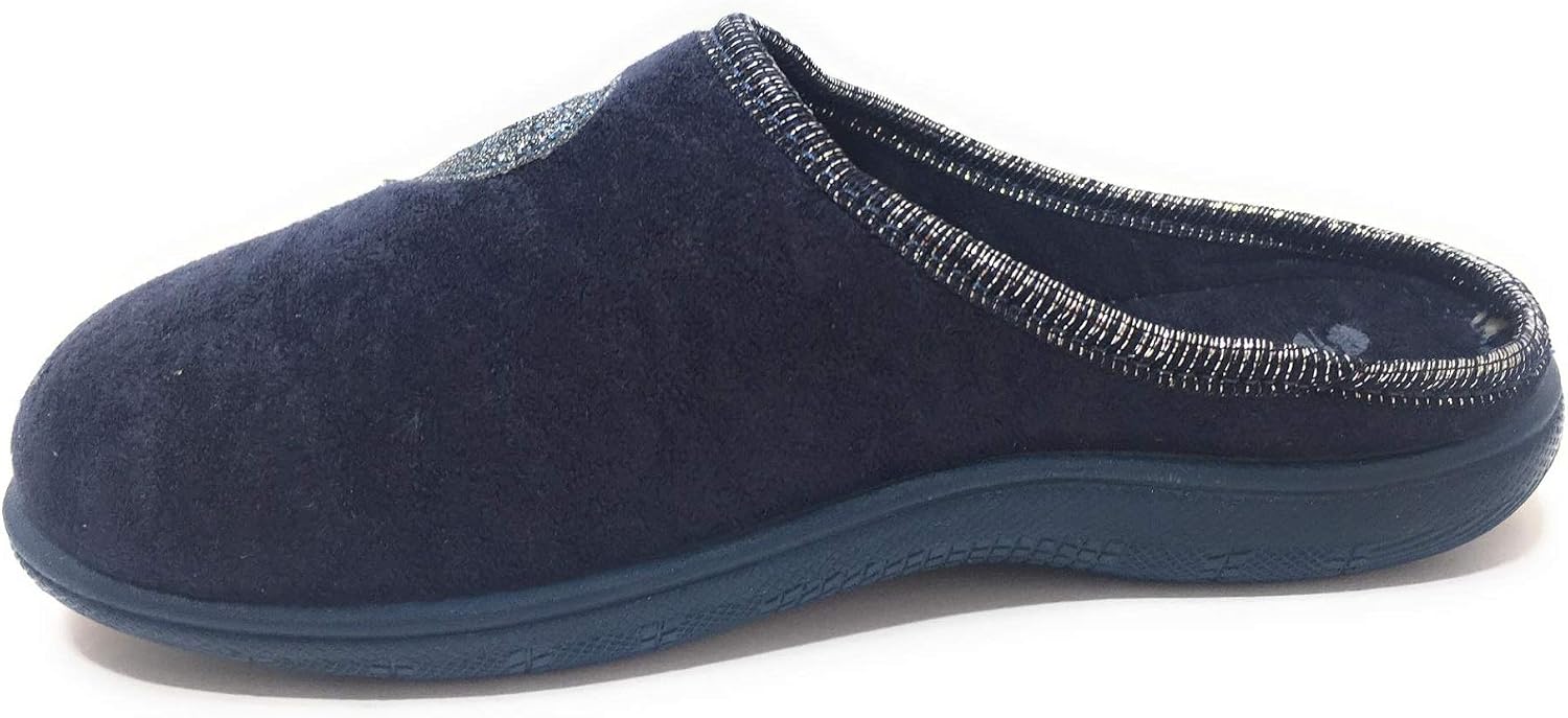 Pantofole Ciabatte Bambina in Tessuto Pesante Blu Pantofole Invernali Bimba  Numeric_30 inblu B9-27 urban-earth.co.uk