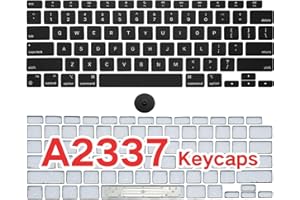 WARWOLFTEAM Keyboard Key Caps Full US Set Replacement for MacBook Air 13" A2337 M1 2020 2021 EMC 3598 Keycaps with Removal Tool (A2337 US Keys)