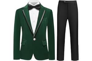 RINFAM Boys Velvet Suit 4-Piece Formal Tuxedo Outfit with Bow Tie for Wedding Birthday Prom Ring Bearer Kids Dress Clothes