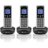Motorola Cordless Phone, 3 Handsets, DECT 6.0 Long Range, Bright Backlit Display, Easy-to-Use Big Buttons, Call Block up to 100 Numbers, Hands-Free Speakerphone, Caller ID,Hearing Aid Compatible,T603
