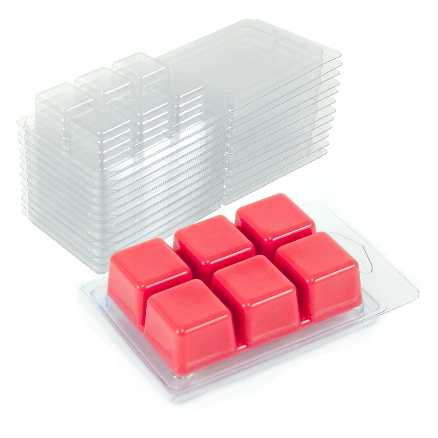 DGQ Wax Melt Molds 50 Pack Wax Molds Clear Plastic Wax Melt Clamshells