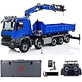 wheelfun 1/14 RC Hydraulic Dumper Truck 10X10 3-Speed Transmission Full-Dump Crane Cars Standard Bucket Light Sound XE Lite Radio Controller()