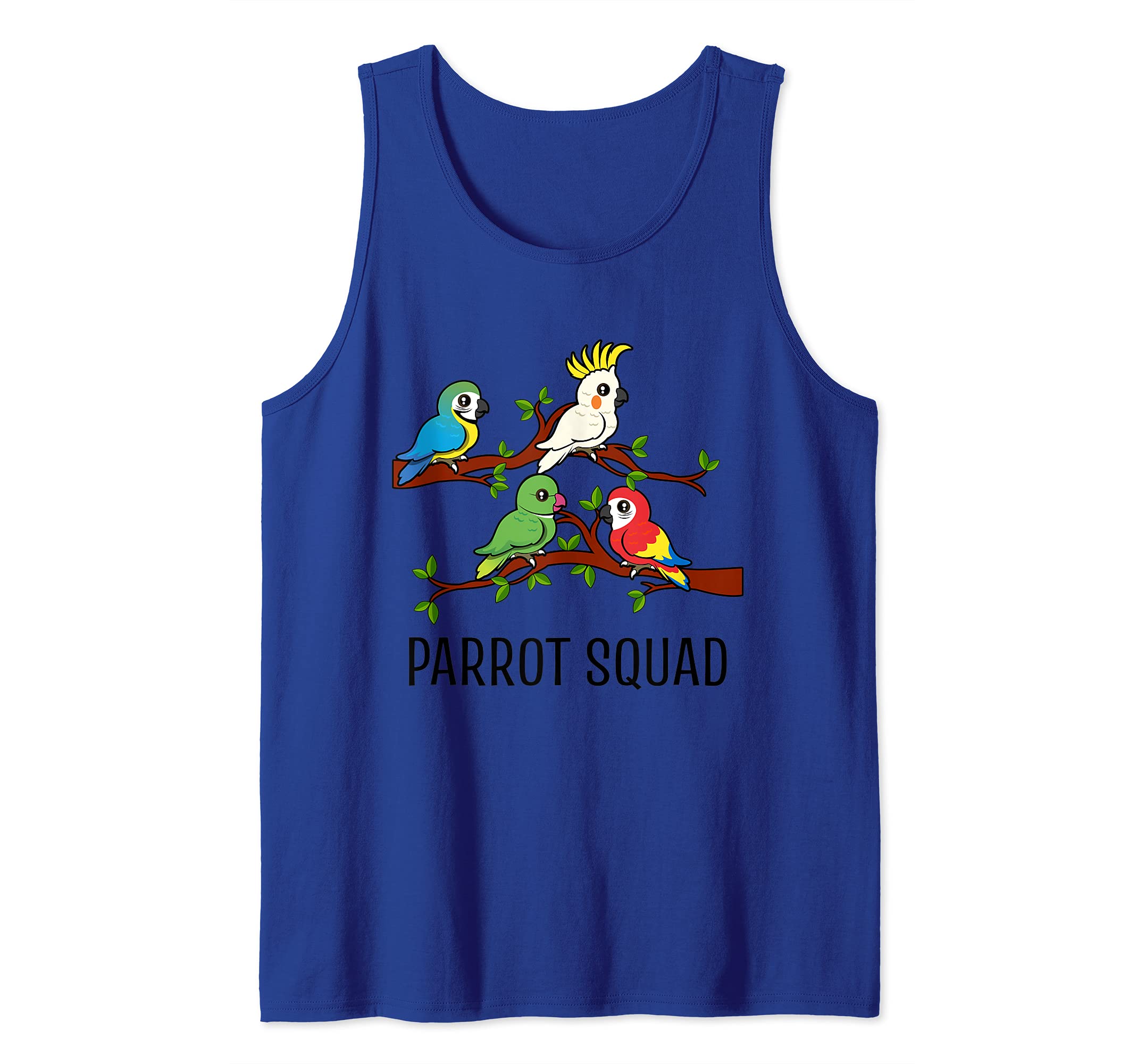 Cute Parrot Squad on a Tree Tank Top