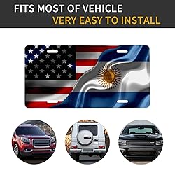 American Flag and Argentina Flag License Plates for