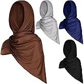 Vabean 4 Pcs Instant Hijab for Women Jersey Hijabs Pinless Ramadan Islamic Muslim Head Wraps Premium Head Scarf Shawl turban