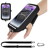 Phone Holder for Running, Running Armband Phone Holder with Carabiner, Phone Armbands for iPhone 17 16 15 14 13 12 11Pro Max & Galaxy S25/S24/S23, Cell Phone Armband Up to 6.8'' Phone (Black)