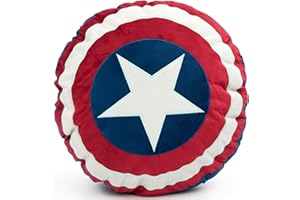 Jay Franco Marvel Avengers Captain America's Shield Shaped Decorative Pillow - Kids Super Soft Throw Plush Pillow - Measures 16 Inches (Official Marvel Product)