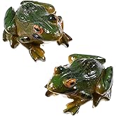 VOSAREA 2pcs Frog Statue Mini Frog Resin Animal Sculpture Indoor Outdoor Decor for Garden Patio Yard Micro Landscape Fairy Garden Ornaments
