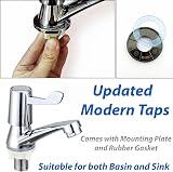 eTrademart 2pcs Bathroom Taps Pair 1/2 BSP Chrome Lever Separate Hot Cold view 8