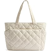 Uselike Tote Bag for Women, Lightweight Puffer Tote Work Bags with Compartments for Travel, Quilted Shoulder Bag with Zipper