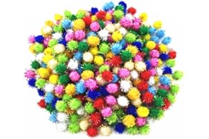 Kbraveo 1500 pcs 1/2" Glitter Poms Sparkle Balls for Craft,Multicolored Glitter Poms
