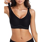 Aubrasen Wireless Bras for Women Full Coverage Supportive Push Up Bra Comfortable Seamless Yoga Friendly Fits 34C-40DD