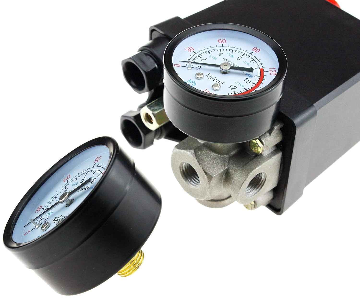Create idea 1/4 Inch BSP Thread Air Pressure Gauge Dial Type Male Threaded Round Air Compressor Gauge 0-180psi 0-12 Bar - Image 4