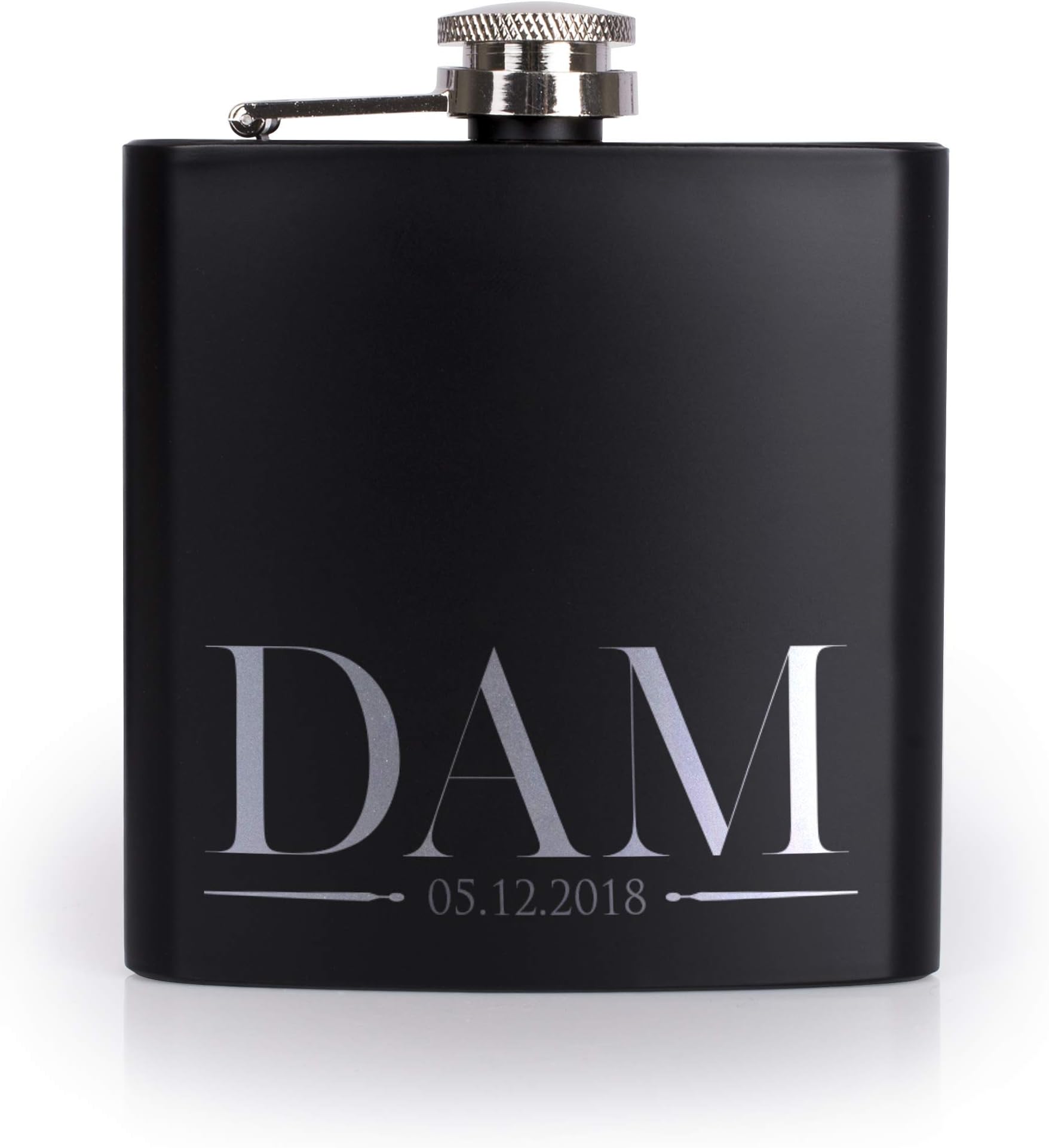 Groomsmen Gifts for Wedding | 3 Designs | Personalized Groomsmen Flasks w/Optional Gift Box, Bachelor Party Team, 6 oz. Custom Engraved Hip Flasks for Best Man and Groomsman Proposal #1