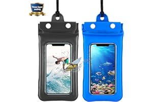 WOLTICS Universal Waterproof Phone Pouch Floating Waterproof Cell Phone Case Phone Dry Bag Up to 7" with Lanyard for iPhone 15 14 13 12 11 /Samsung/Samsung Galaxy/Pixel/OnePlus/Sony Xperia(Blue+Black)