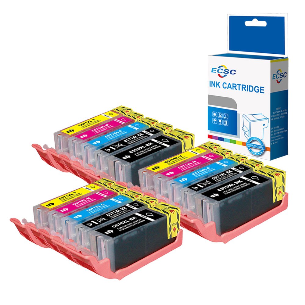 ECSC Compatible Ink Cartridge Replacement for Canon Pixma MG5700 MG5750 MG5751 MG5752 MG5753 MG6800 MG6850 MG6851 MG6852 MG6853 MG7750 MG7751 MG7752 MG7753 TS5050 TS5051 (BK, PBK, C, M, Y, 15-Pack)