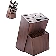 Ymcud Wood Knife Block Holder Without Knives - 14-Slot Rubberwood Universal Countertop Butcher Block for Knife Storage - Mult