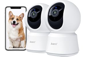 ARENTI 5G Indoor Security Camera, 4MP Pet Camera with Speaker for Dog/Cat, Baby Monitor with Phone App, Dual-Band WiFi, Auto Tracking, Super Night Vision, 2-Way Talk, Cloud & SD Card Storage(P2Q 2PC)