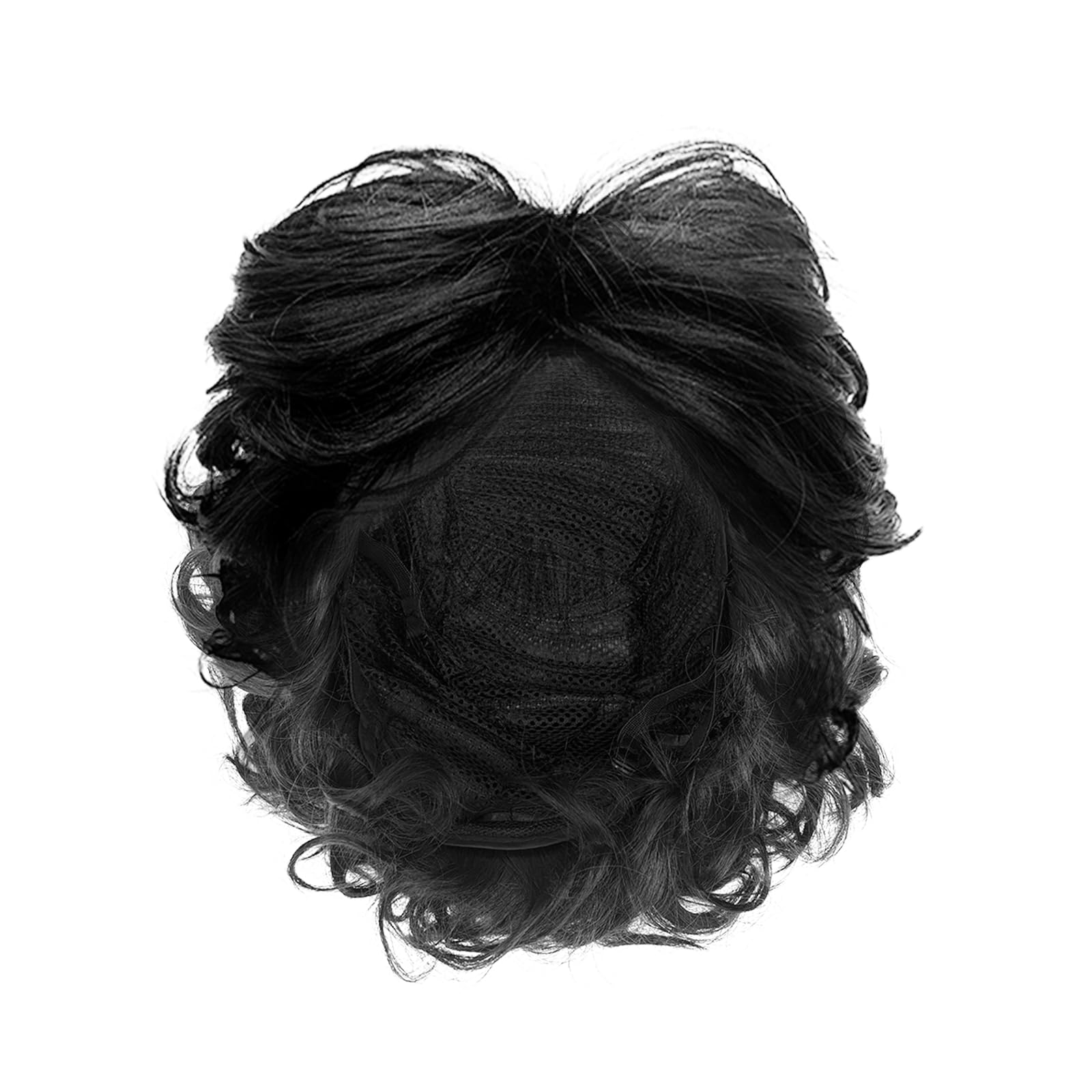 MIVAIUN Wigs Mens Short Curly Fluffy Cosplay Halloween Character Costume 70s 80s Disco Dude Wig Layered Curly Afro Shaggy Wig Black Handsome Men's Daily Costume Rock Hippy Star(Black) โ image 1