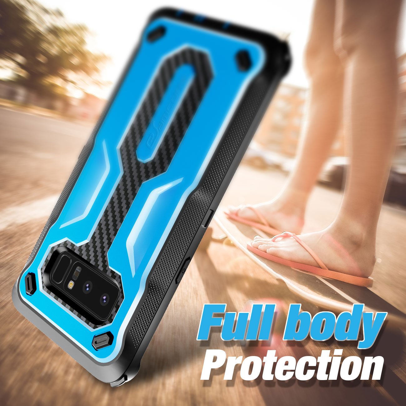 Galaxy Note 8 Case, eSamcore Full Body Protection Shockproof Case Cover with Rugged Heavy Duty Holster Clip Kickstand [WITHOUT Built-in Screen Protector] for Samsung Note 8 2017 [Blue]