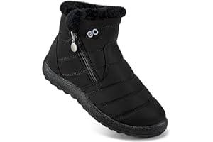 DUOYANGJIASHA Snow Boots for Women Winter Warm Ankle Booties Waterproof Comfortable Slip On Outdoor Fur Lined Lining Zipper Womens Snow Boots