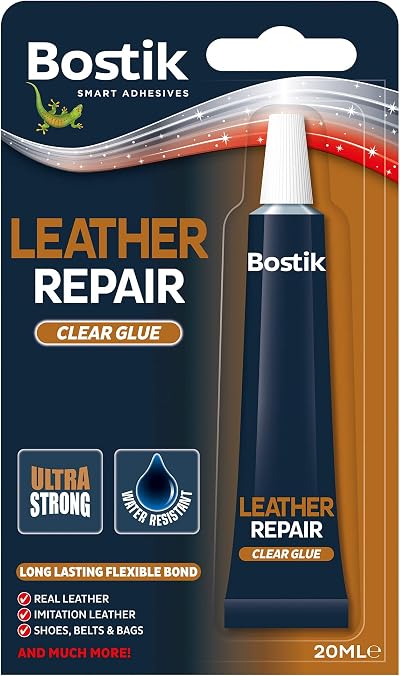 Bostik Leather Repair Glue Clear 20ml Extra Strong Quick Dry Flexible Bond