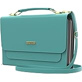 DEHITE Bible Cover Case for Women – Bible Carrying Bag – Pen Slots – Zippered Pocket – Shoulder Strap – Premium PU Leather – Purse Christian Gift