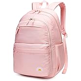 Caran·Y 38L Waterproof Kids Backpack with 15.6-Inch Laptop Compartment-Lightweight Large Capacity School Backpack for Boys & Girls Ages 6-18,Travel with Side Water Bottle Pockets(Pink)