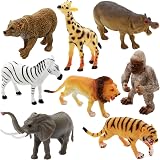 Fun Gift 8 Pc Toddler Zoo Animals Toy Figures Lion Elephant Tiger Kids 3+
