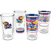 Tervis Kansas Jayhawks - Assorted Made in USA Double Walled Insulated Tumbler Travel Cup Keeps Drinks Cold & Hot, 16oz 4pk, Classic