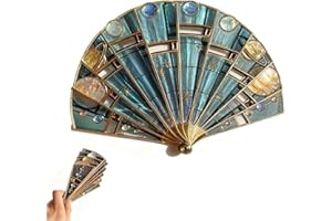 Solar System Hand Fan – Hold the Universe in Your Hands, Planet Decorative Folding Fans Rave Space, Handcrafted Resin Fan wit