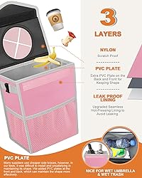 Pritent Car Trash Can with Lid, Cute Leakproof Car