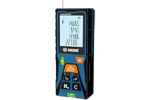 SG SURGOAL Laser Distance Meter 328ft – Digital Laser Measuring Tool with LCD Backlit Display, Area Volume Pythagorean, ±2mm Accuracy, Class II, Electronic Tape Measure for DIY Construction – AAA Battery Powered