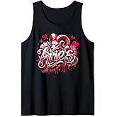 Red Aries Zodiac Star Sign Tank Top