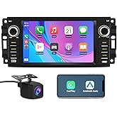 Junsun Android 13 Car Radio Stereo for Jeep Wrangler JK Dodge RAM Avenger Challenger Chrysler, 7 Inch Touch Screen with Wirel