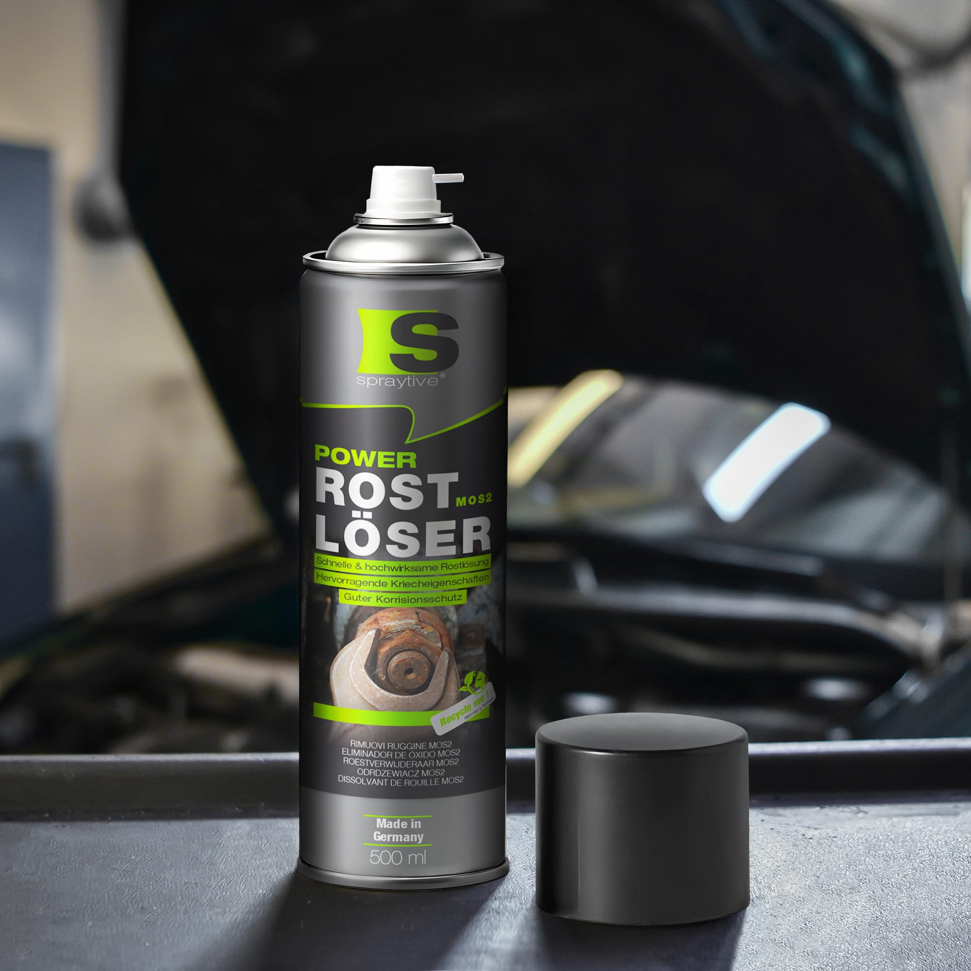 Spraytive 6 x 500ml Power Rostlöser MoS₂ Spray – Hochwirksamer Rostentferner mit Festschmierstoff – Kriechfähig, reibungsarm, korrosionsschützend – Für KFZ, Werkstatt & Industrie – Made in Germany 5