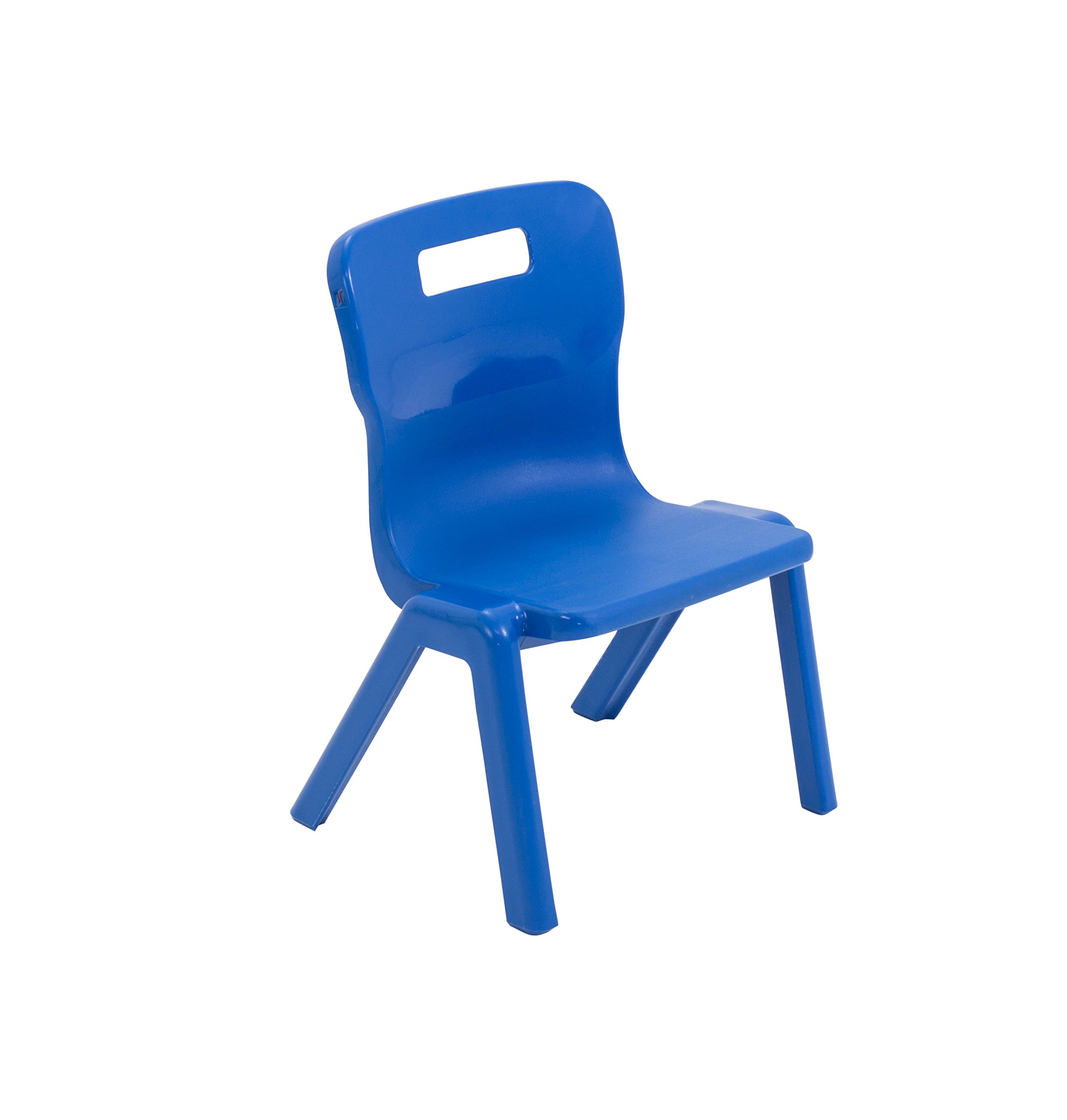 Titan One Piece Classroom Chair, Plastic, Blue, Size 1, Ages 1-2 Years, Pack of 4