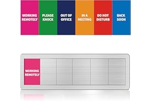ELITESIGN Office Door Signs 6 Options Do Not Disturb, Please Knock, In A Meeting, Out Of Office, Working Remotely Back Soon Privacy Door Slider Sign For Meeting & Conference Room Brushed Silver