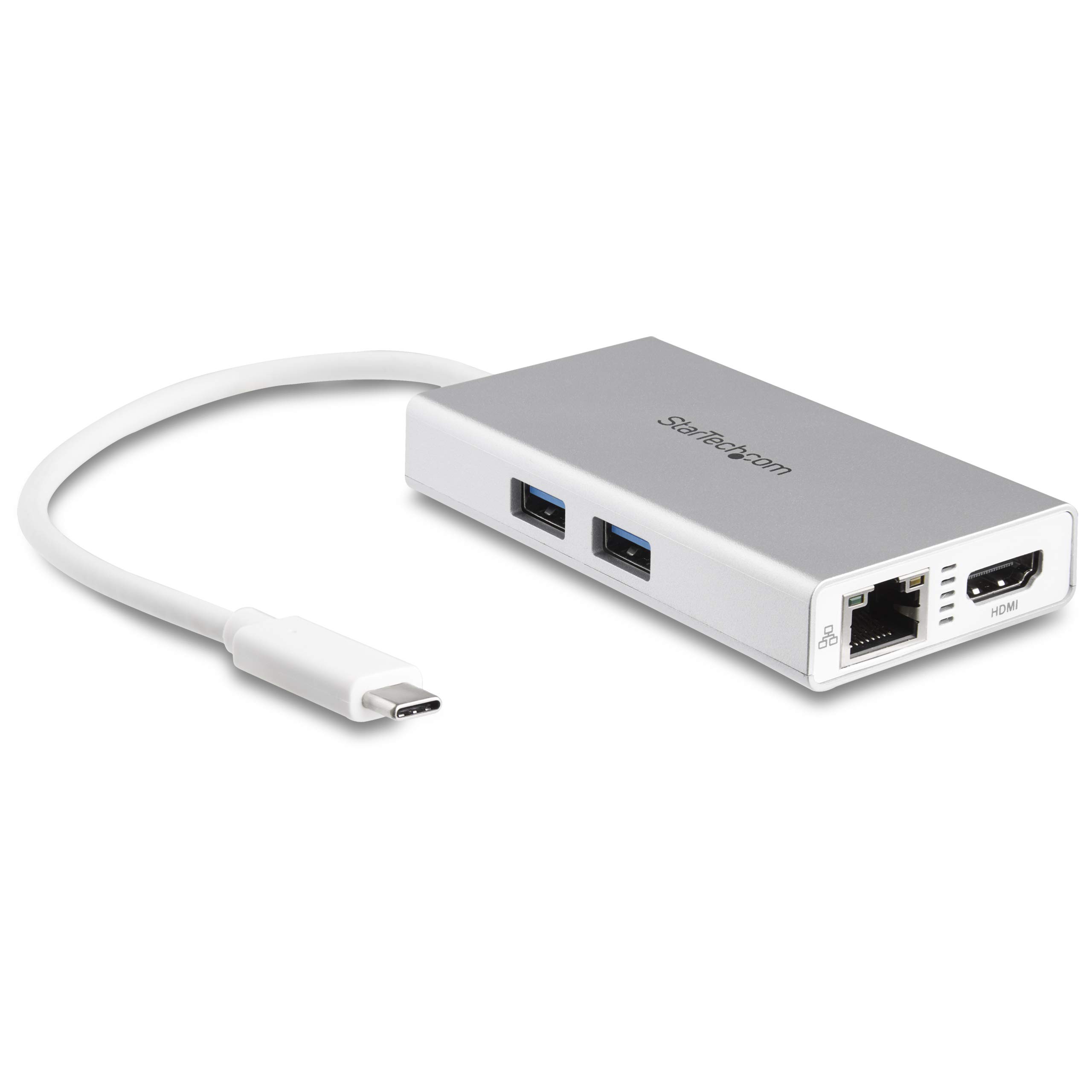 StarTech.com USB-C Multiport Adapter - USB-C Travel Docking Station w/ 4K HDMI - 60W Power Delivery Pass-Through, GbE, 2pt USB-A 3.0 Hub - Portable Mini USB-C Dock for Laptop - White (DKT30CHPDW) โ image 1